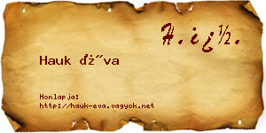 Hauk Éva névjegykártya